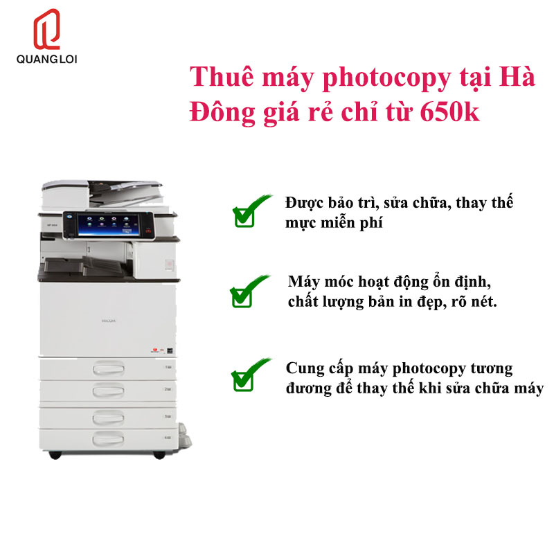 Thuê máy photocopy tại Hà Đông giá rẻ chỉ từ 650.000 đồng